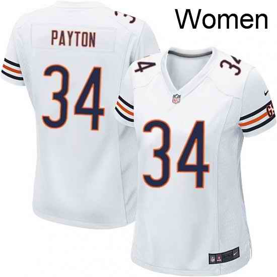 Womens Nike Chicago Bears 34 Walter Payton Game White NFL Jersey